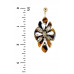 Acetate Crystal-studded Flower Dangle Earring - CC-55173