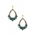 Acetate Crystal-studded Teardrop Dangle Earring - CC-55174