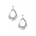 Acetate Crystal-studded Teardrop Dangle Earring - CC-55174