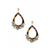 Acetate Crystal-studded Teardrop Dangle Earring - CC-55174