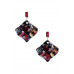 Acetate Crystal-studded Square Dangle Earring - CC-55175