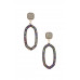 Beaded Oval Post Drop Earring - Designer Style - CC-54580