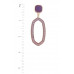 Beaded Oval Post Drop Earring - Designer Style - CC-54580