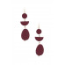 Geometric Wood Bead Dangle Earring - Designer Style - CC-55249
