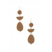 Geometric Wood Bead Dangle Earring - Designer Style - CC-55249