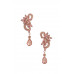 Flower Crystal-studded Dangle Earring - CC-56234