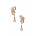 Flower Crystal-studded Dangle Earring - CC-56234