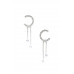 C Shape Crystal-studded Dangle Earrng - CC-56645