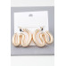 Shiny Wave Bend Earrings - Designer Style - CC-WH2001259