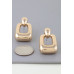 Shiny Contemporary Frame Drop Earrings - CC-WH2001810