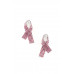 Crystal-studded Awarness Bow Earring - CC-56644