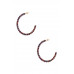 Crystal-studded Bead Open Hoop Post Earring - CC-56811