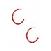 Crystal-studded Bead Open Hoop Post Earring - CC-56811