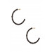 Crystal-studded Bead Open Hoop Post Earring - CC-56811