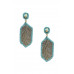 Seed Bead Crystal-studded Hexagon Dangle Earring - CC-55785