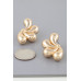 Shiny Flower Halves Earrings - Designer Style - CC-WH2001862