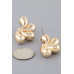 Shiny Flower Halves Earrings - Designer Style - CC-WH2001862