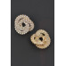 Crystal-studded Button Earring - CC-WH2000850