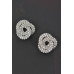 Crystal-studded Button Earring - CC-WH2000850