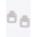 Rectangle Link Faux Pearlrhinestonedangle Earrings - Designer Style - CC-WH2001115
