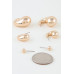 Triple Shiny Hoop N Bead Earrings Set - Designer Style - CC-WH2001160