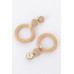 Round Faux Straw Earring - Designer Style - CC-WH2001217