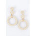 Round Faux Straw Earring - Designer Style - CC-WH2001217