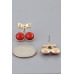 Sequin Cherry Ribbon Earrings - Designer Style - CC-WH2001813
