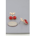 Sequin Cherry Ribbon Earrings - Designer Style - CC-WH2001813