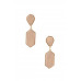 Geometric Wood Post Drop Earring - Designer Style - CC-55248