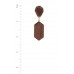 Geometric Wood Post Drop Earring - Designer Style - CC-55248