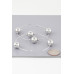Triple Shiny Bead Hoop Earrings - Designer Style - CC-WH2001537