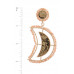 Beaded Snake Pattern Post Drop Earring - Designer Style - CC-51052