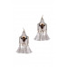 Stylish Western Cow Skull And Tassel Drop Earring - Designer Style - CC-51564