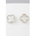Multi Beaded Clover Stud Earrings - Designer Style - CC-WH2000727