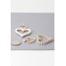 Twin Pearl Jewel Heart Drop Earrings - Designer Style - CC-WH2000926