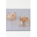 Gold Floral Hoop Earrings - Designer Style - CC-WH2000957