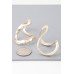 Abstract Shiny Bend Earrings - Designer Style - CC-WH2001253