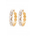 Crystal-studded 3.25 Inch Timeless Hoop Earring - CC-55326