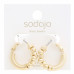 Sodajo Ball Bead Link Gold Dipped Hoop Earring - Designer Style - CC-58491