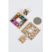 Double Square Bejeweled Earring - Designer Style - CC-WH2001117
