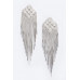 Crystal-studded Fringe Earring - CC-WH2001354