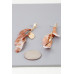 Shiny Marble Feather Drop Earrings - Designer Style - CC-WH2001257