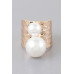 Hammered Twin Pearl Ring - Designer Style - CC-WH2001278