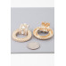 Bejeweled Twisted Hoop Drop Earrings - Designer Style - CC-WH2001575