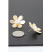 Pearled Daisy Flower Stud Earrings - Designer Style - CC-WH2001166