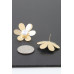 Pearled Daisy Flower Stud Earrings - Designer Style - CC-WH2001166