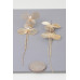 Double Jewel Flower Drop Earrings - Designer Style - CC-WH2001255