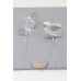 Double Jewel Flower Drop Earrings - Designer Style - CC-WH2001255
