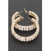 Double Layered Rhinestones Hoops - Designer Style - CC-WH2000852